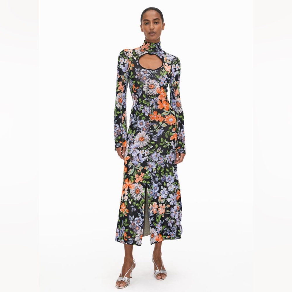 Rabanne H&M Jacquard Knit Floral Cut Out Dress - Sold Out!